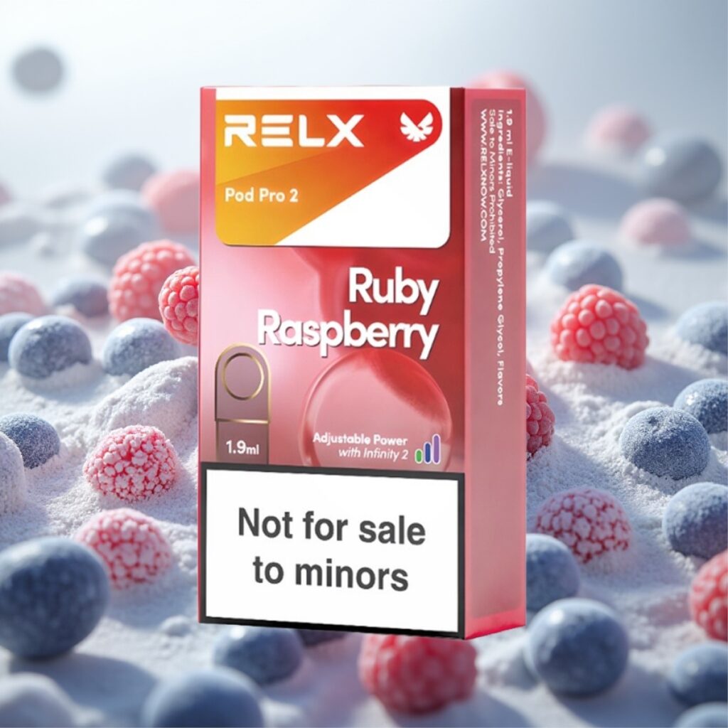 RELX Pod Pro 2 - Nikotinfri (0%), 600 puff, 1.9ml, Blå bringebær