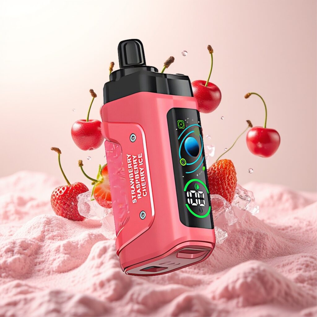 Razz Bar 45000 Puffs Engangs Vape Jordbær/Kirsebær Is – 45000 Puffs, 1.0 Ohm Mesh, Justerbar Luftstrøm