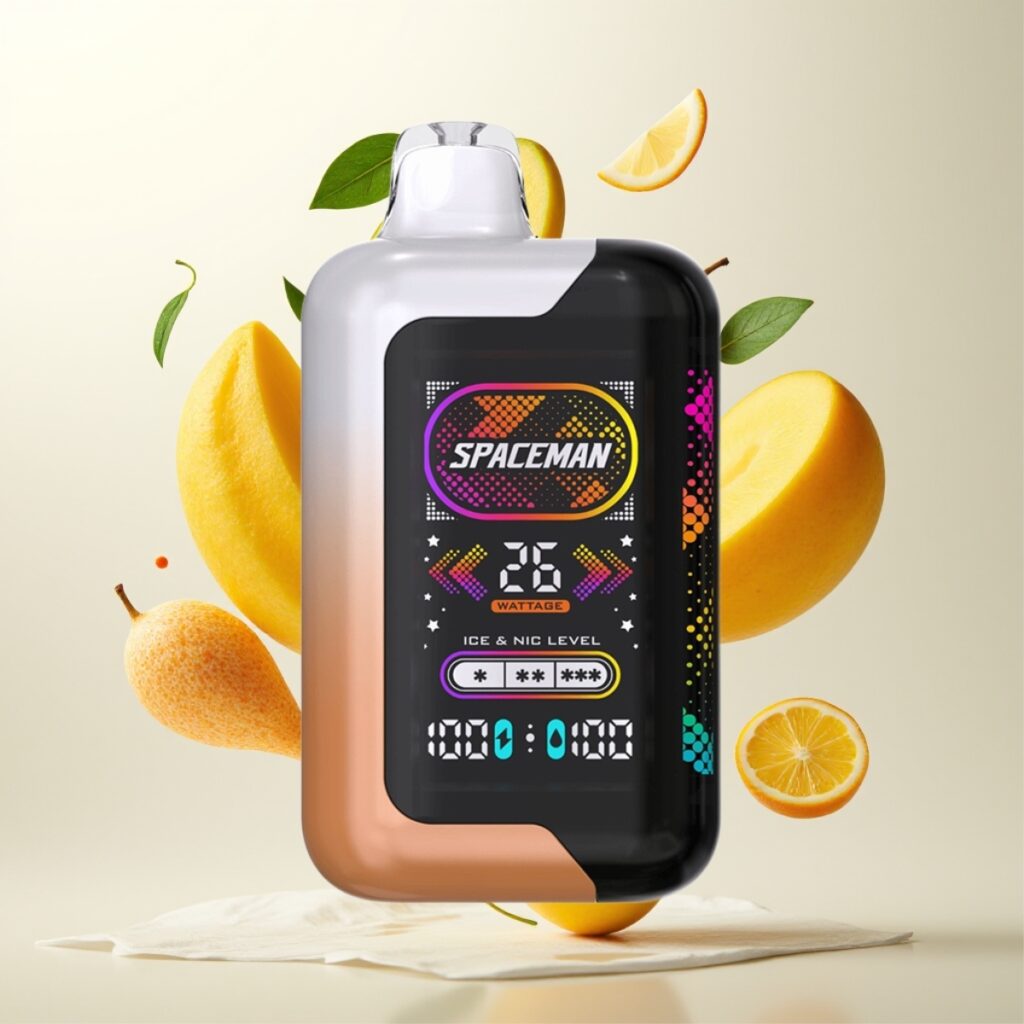 Spaceman SP40000 Zero Nicotine Engangs – 20ml, 0% nikotin, 40000 puff, 1000mAh batteri, 2.28" skjerm