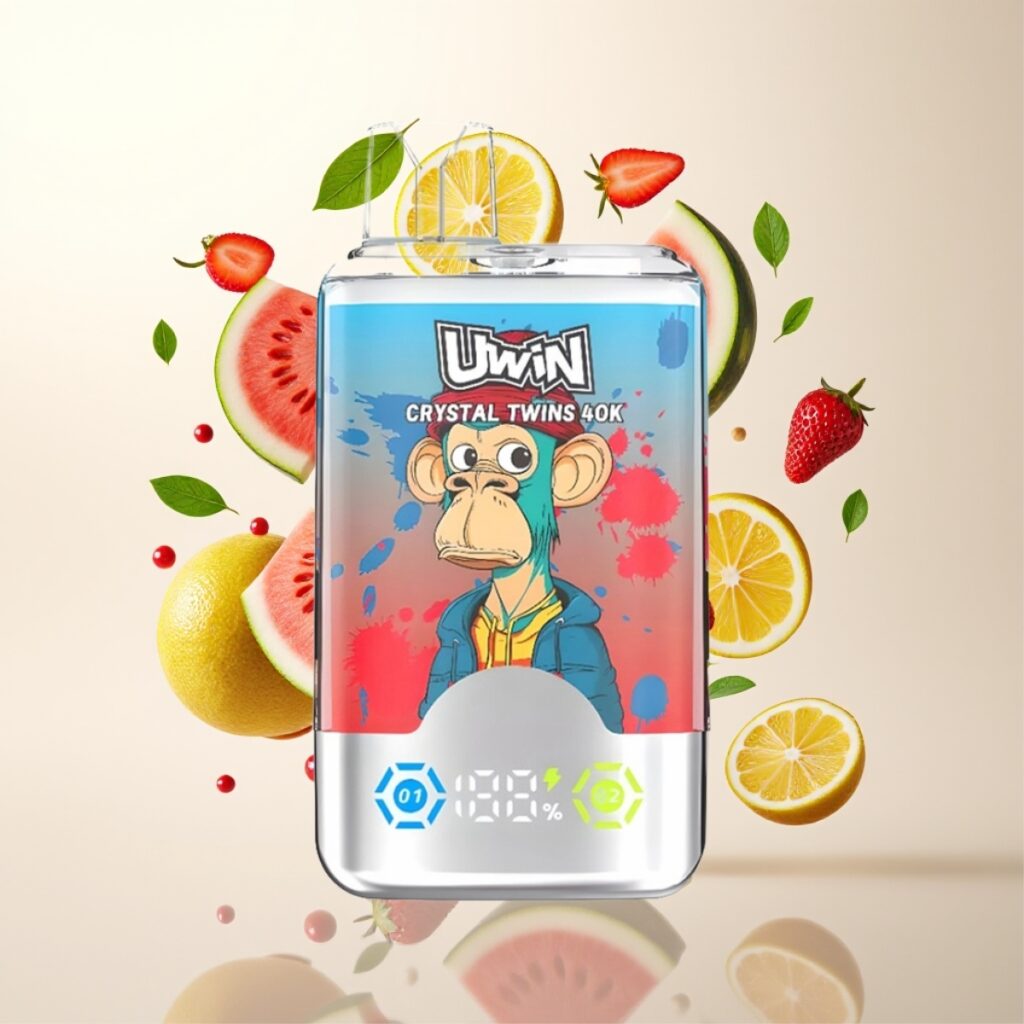 UWIN Crystal Twins 40000 Puffs - Jordbær Vannmelon Sitron Lime, 32ml, 850mAh, Type-C