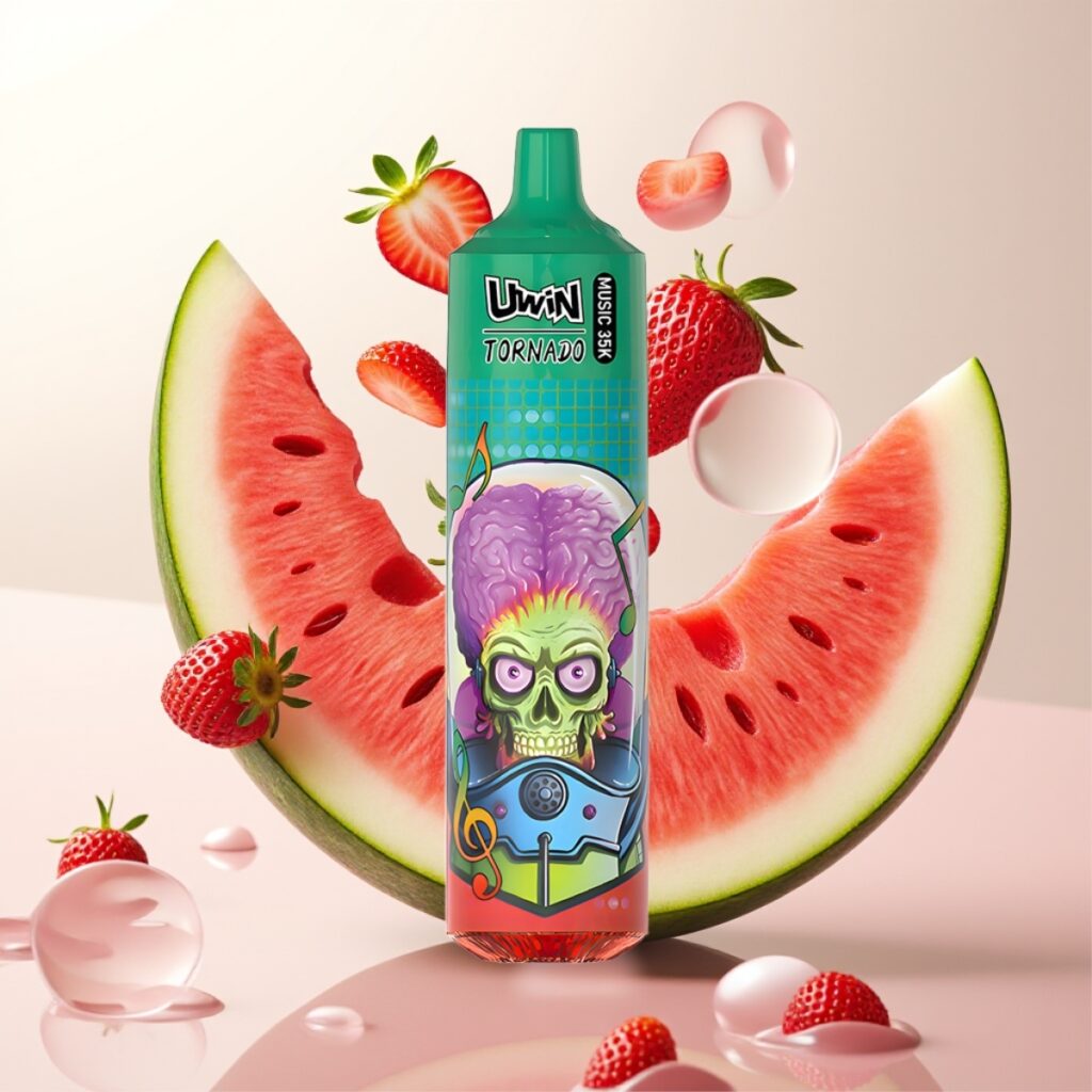Uwin Tornado 35K Music Engangs Vape Jordbær Vannmelon – 35 000 puff, 600mAh, Type-C-lading