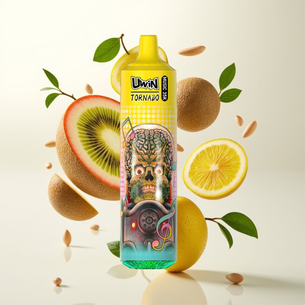 Uwin Tornado 35K Music Engangs Vape Kiwi Pasjonsfrukt Guava – 35.000 puffs, 600mAh, Type-C